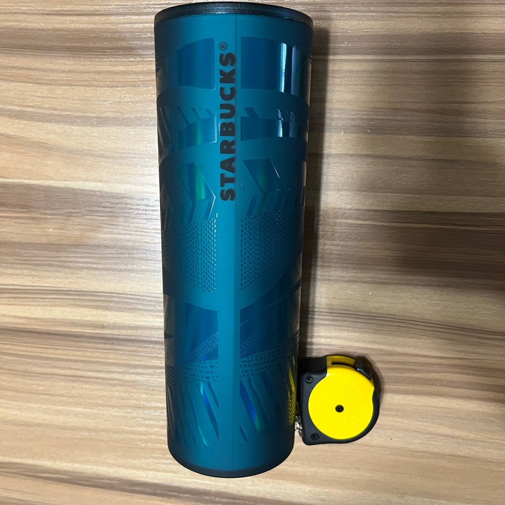 Starbucks 2021 Christmas Holiday Teal Green Tumbler Cold/Hot Cup 16oz. NO LID.